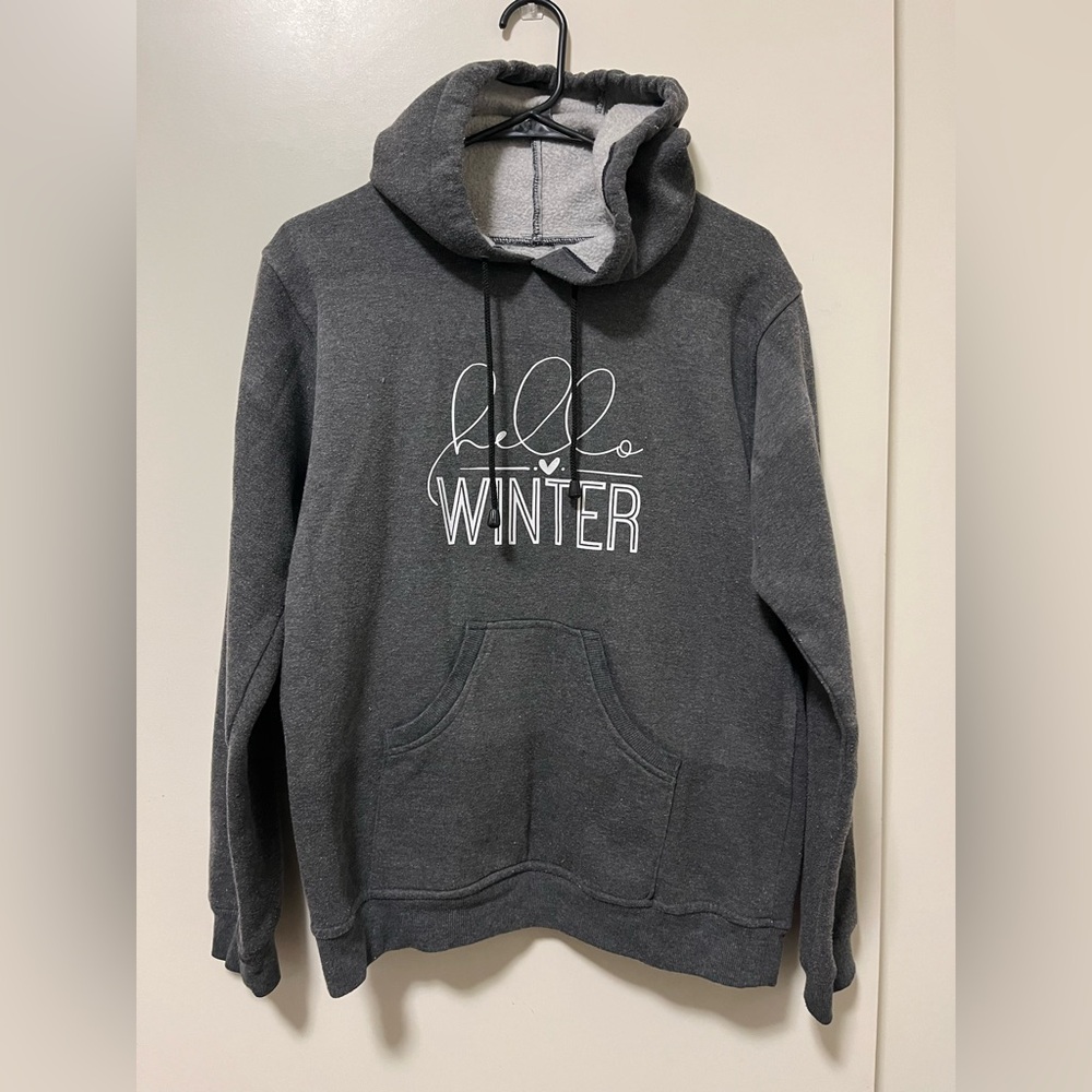 Gray 'Hello Winter' Hoodie